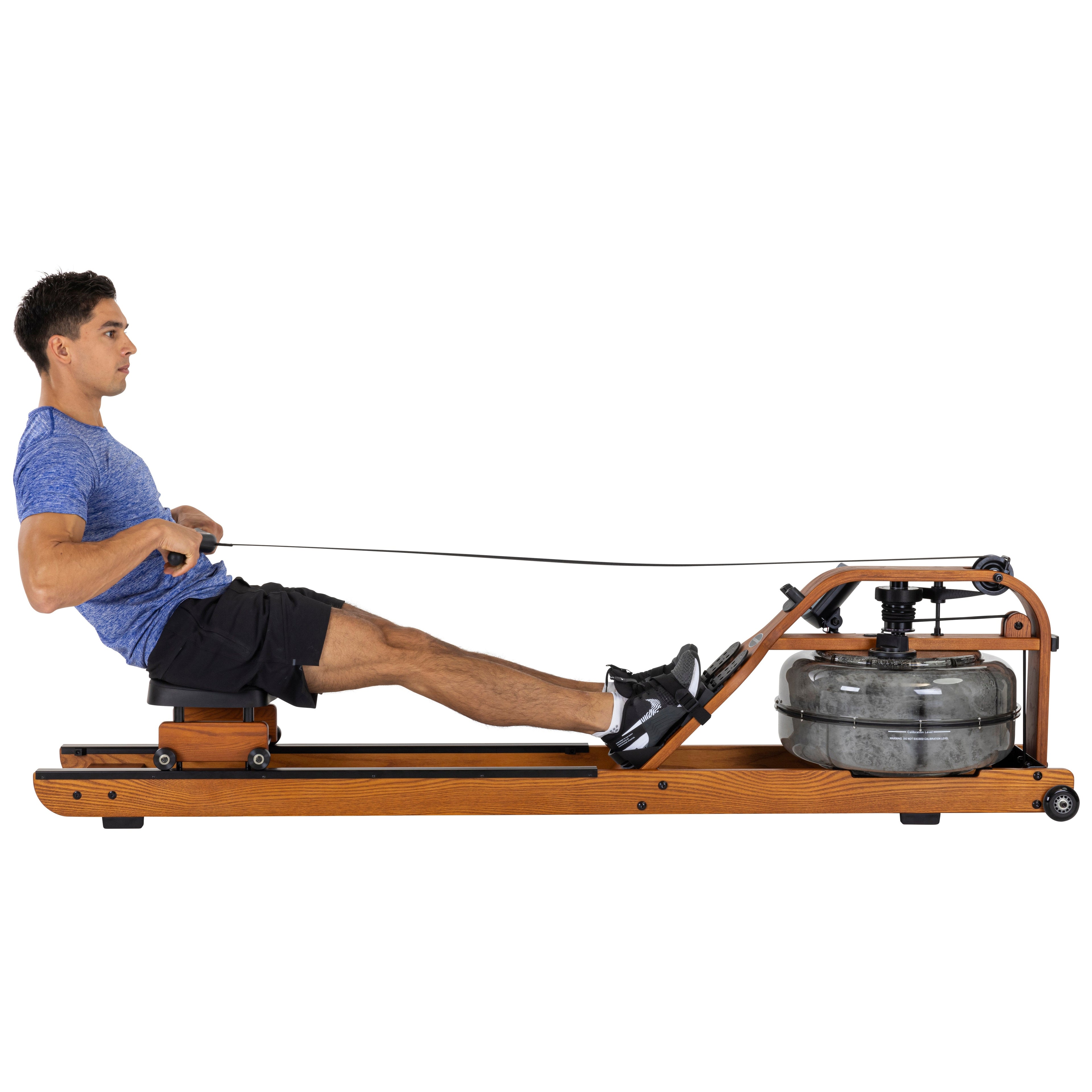 Fluid Rower Viking 3V Rameur + Support pour Smartphone - Chêne Foncé
