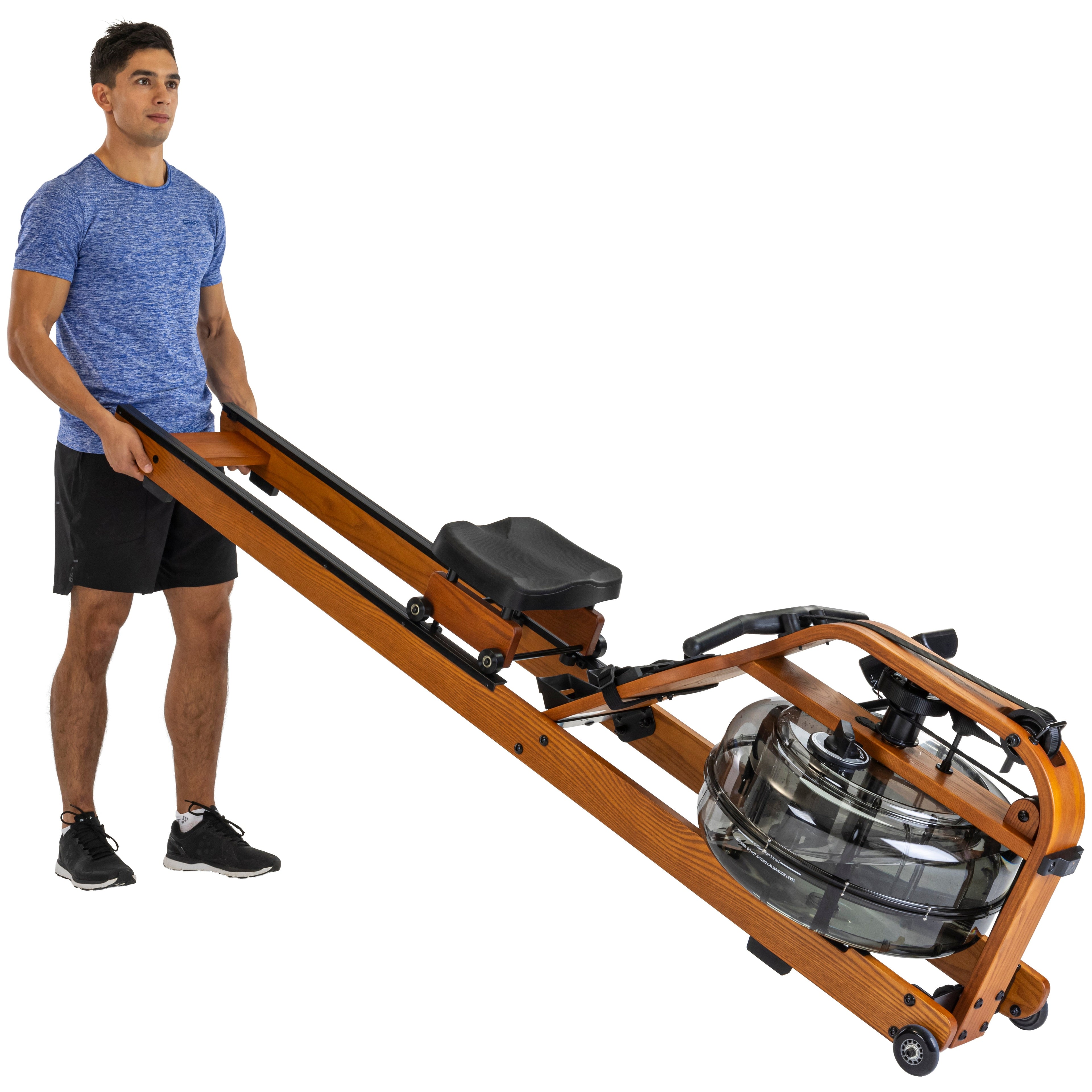 Fluid Rower Viking 3V Rameur + Support pour Smartphone - Chêne Foncé