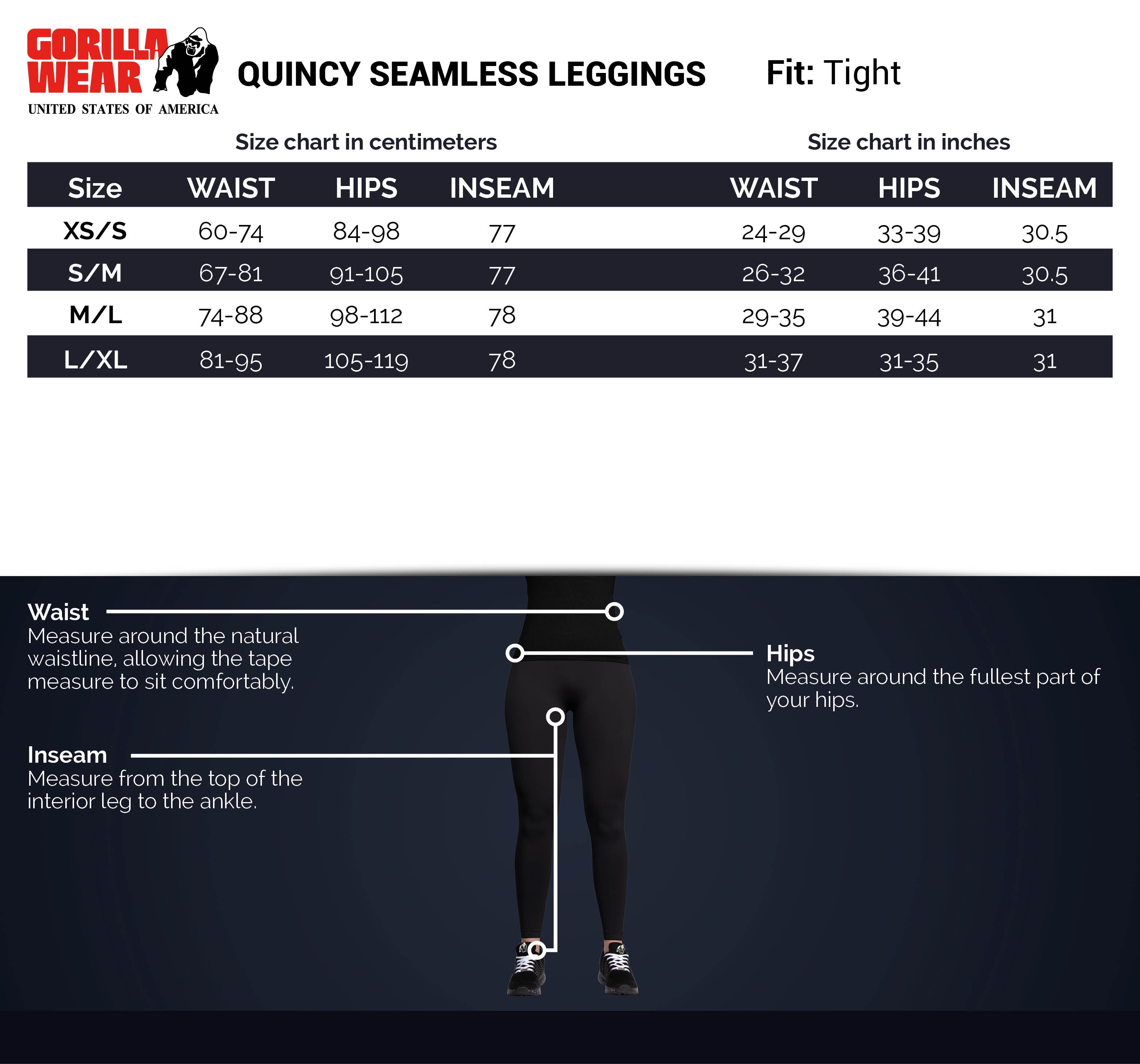 Gorilla Wear Quincy Seamless Legging - Noir