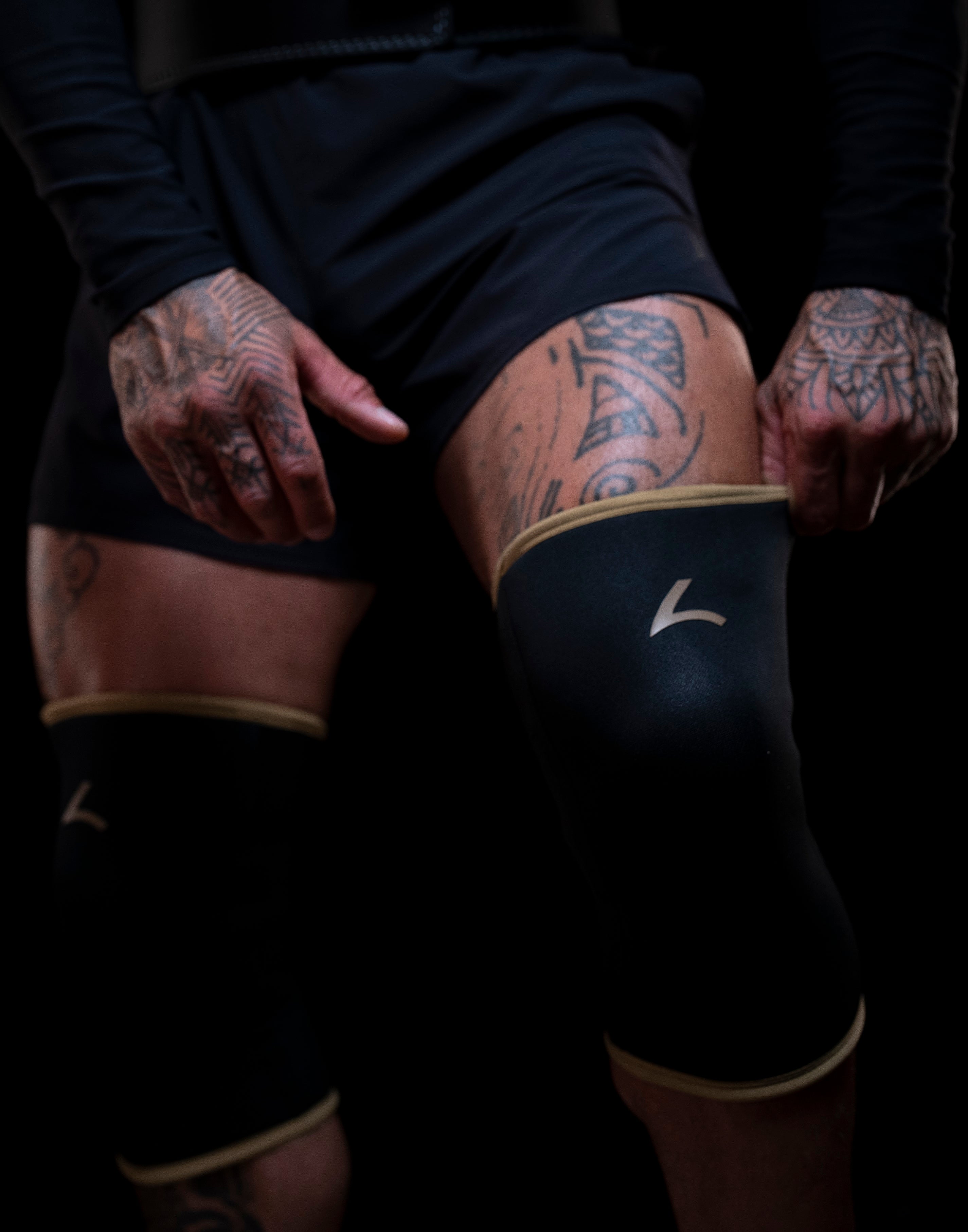 Reeva Powerlifting Bandages pour Genoux - 7 mm - Doré