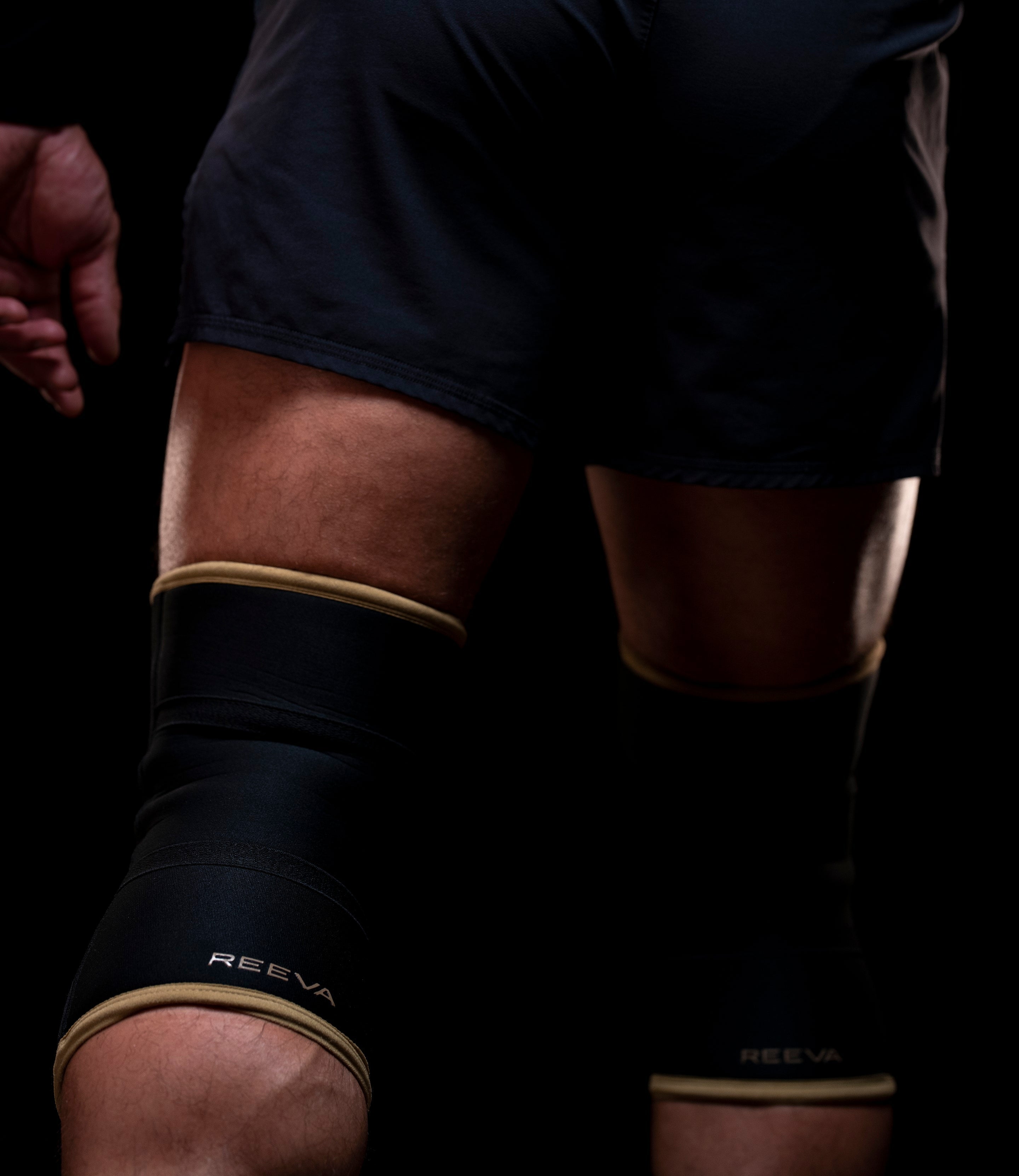 Reeva Powerlifting Bandages pour Genoux - 7 mm - Doré