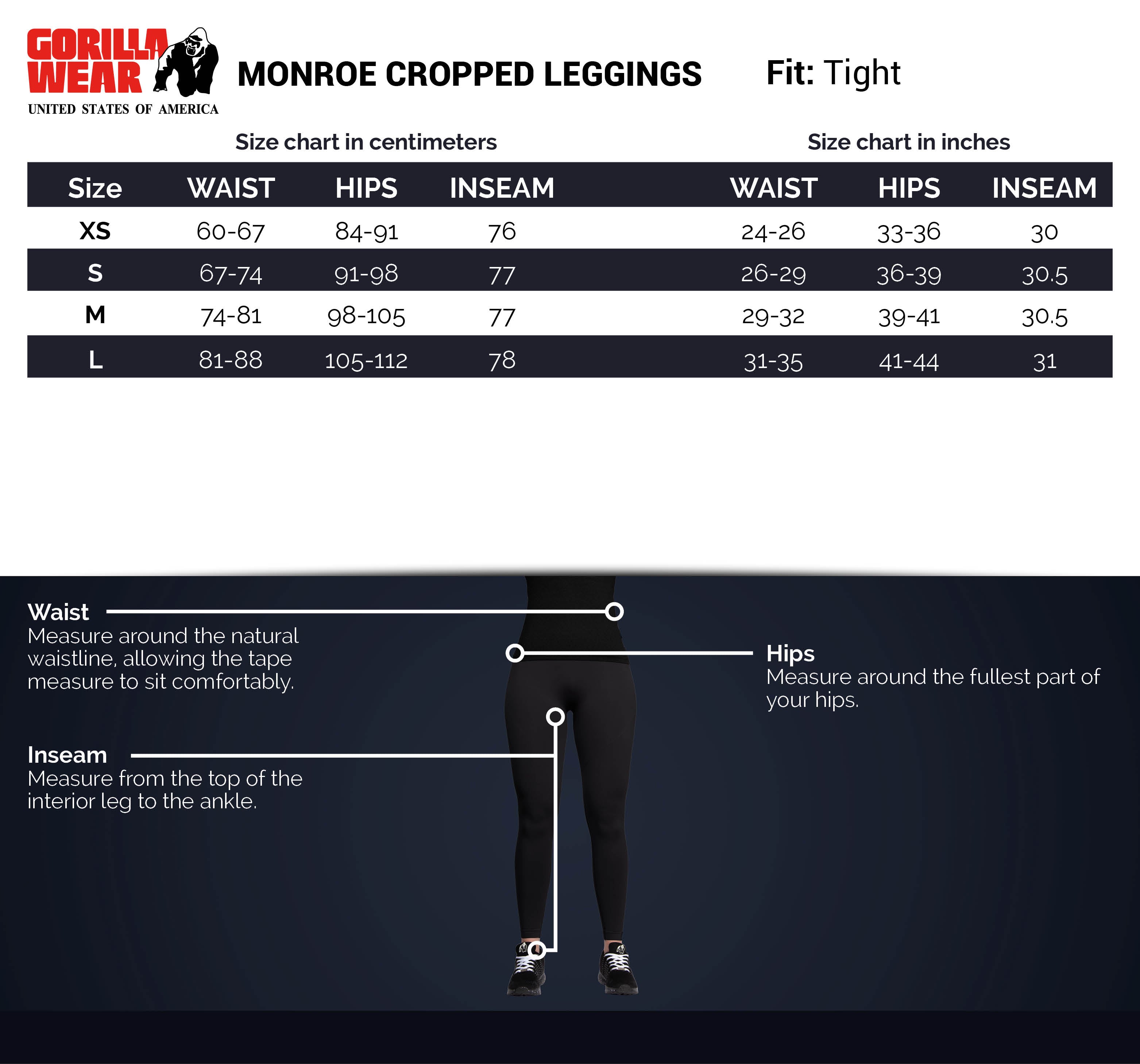 Gorilla Wear Monroe Cropped Leggings - Grijs