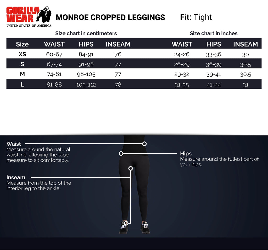 Gorilla Wear Monroe Cropped Legging - Zwart