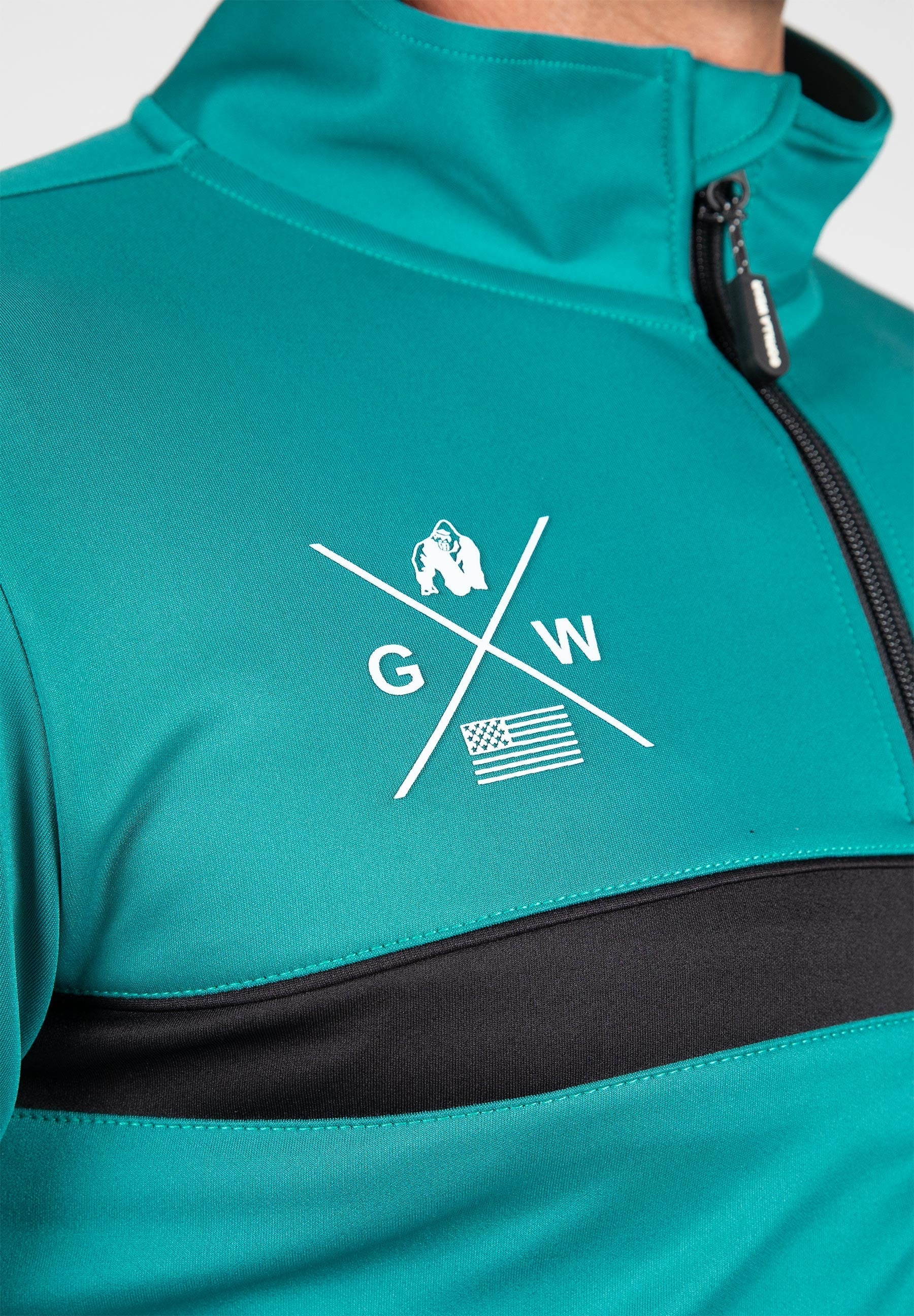 Gorilla Wear Vernon Veste d'entraînement - Track Jacket - Vert/Blue