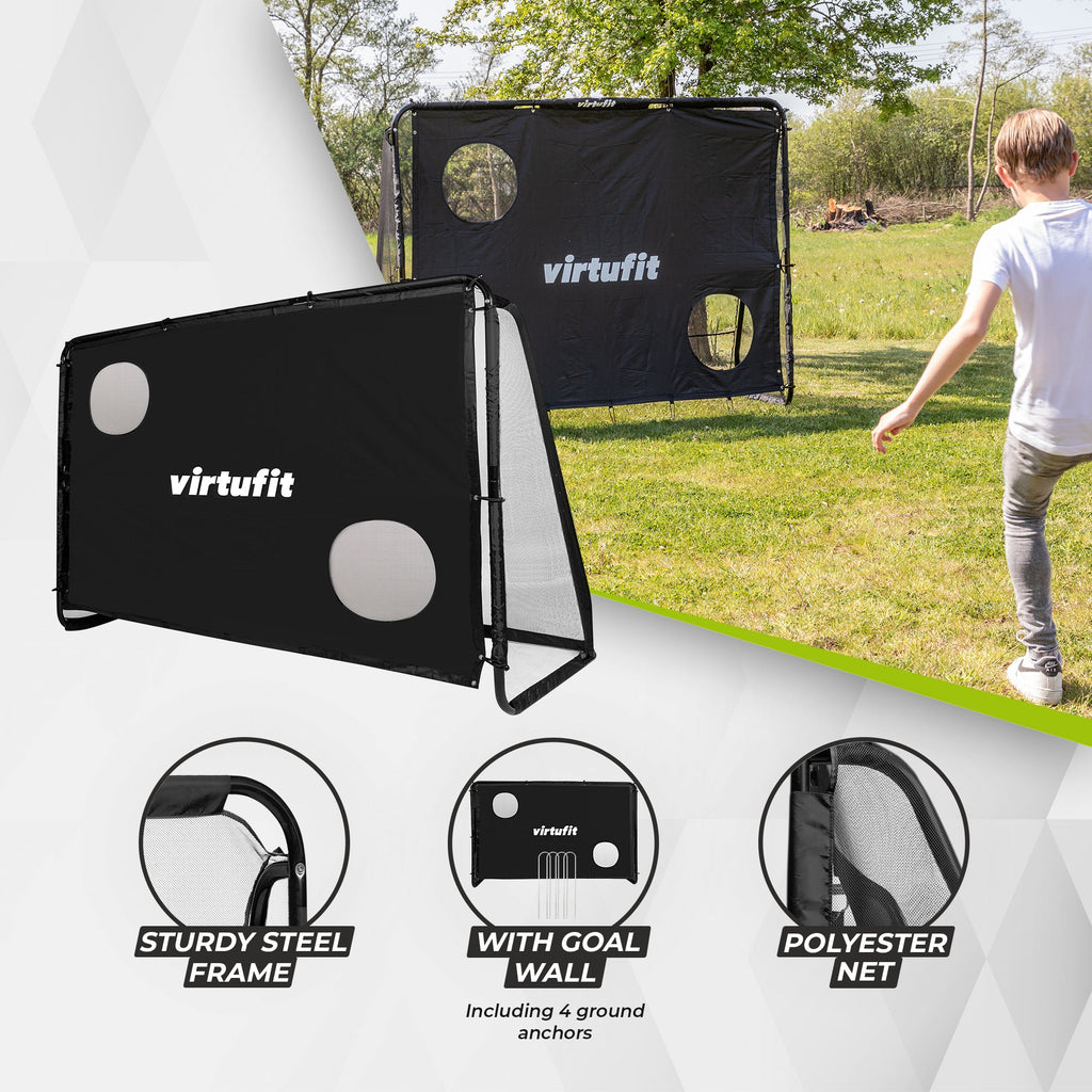 VirtuFit But de Football avec Mur de But - 170 x 110 cm