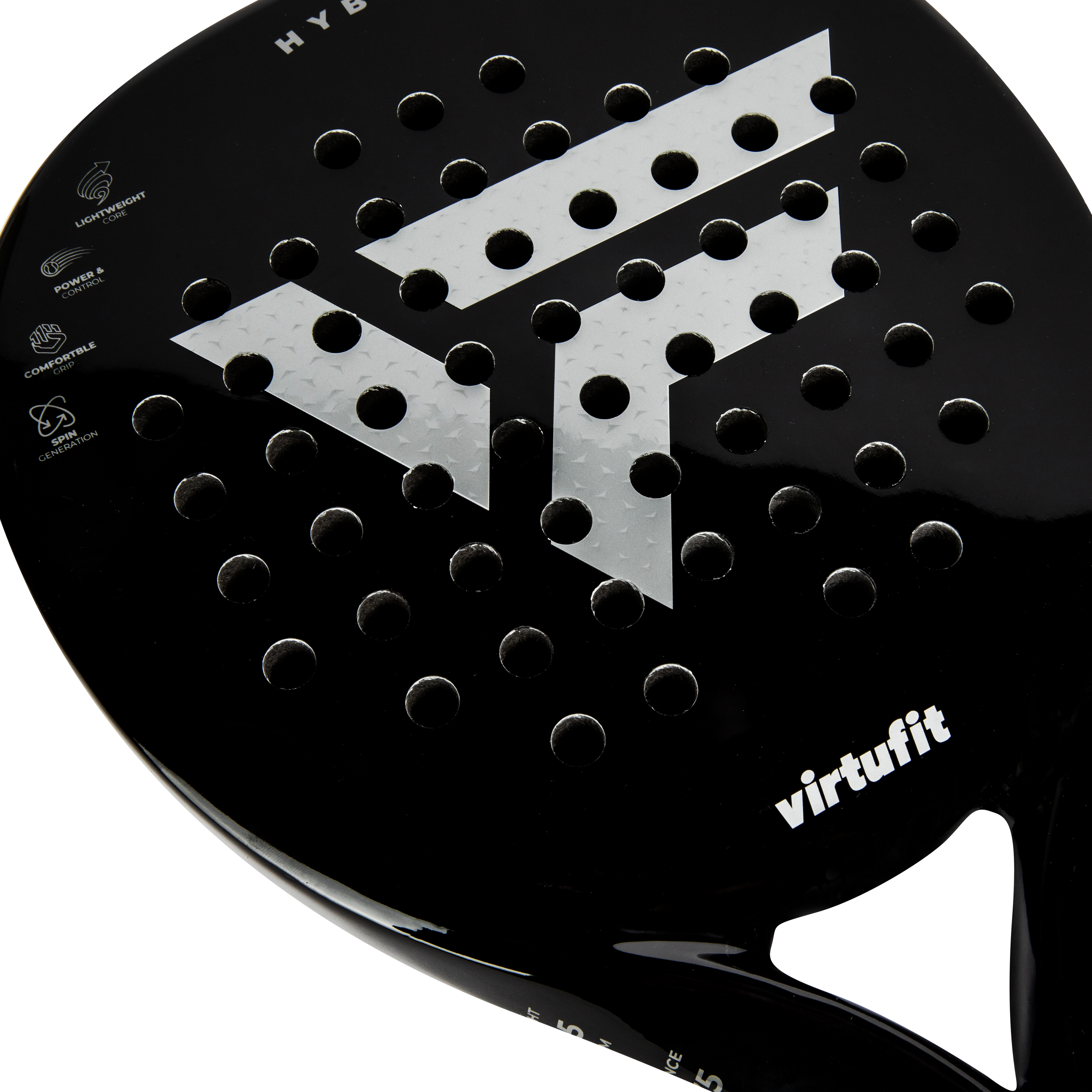 Raquette de padel hybride VirtuFit - Noir - Argent