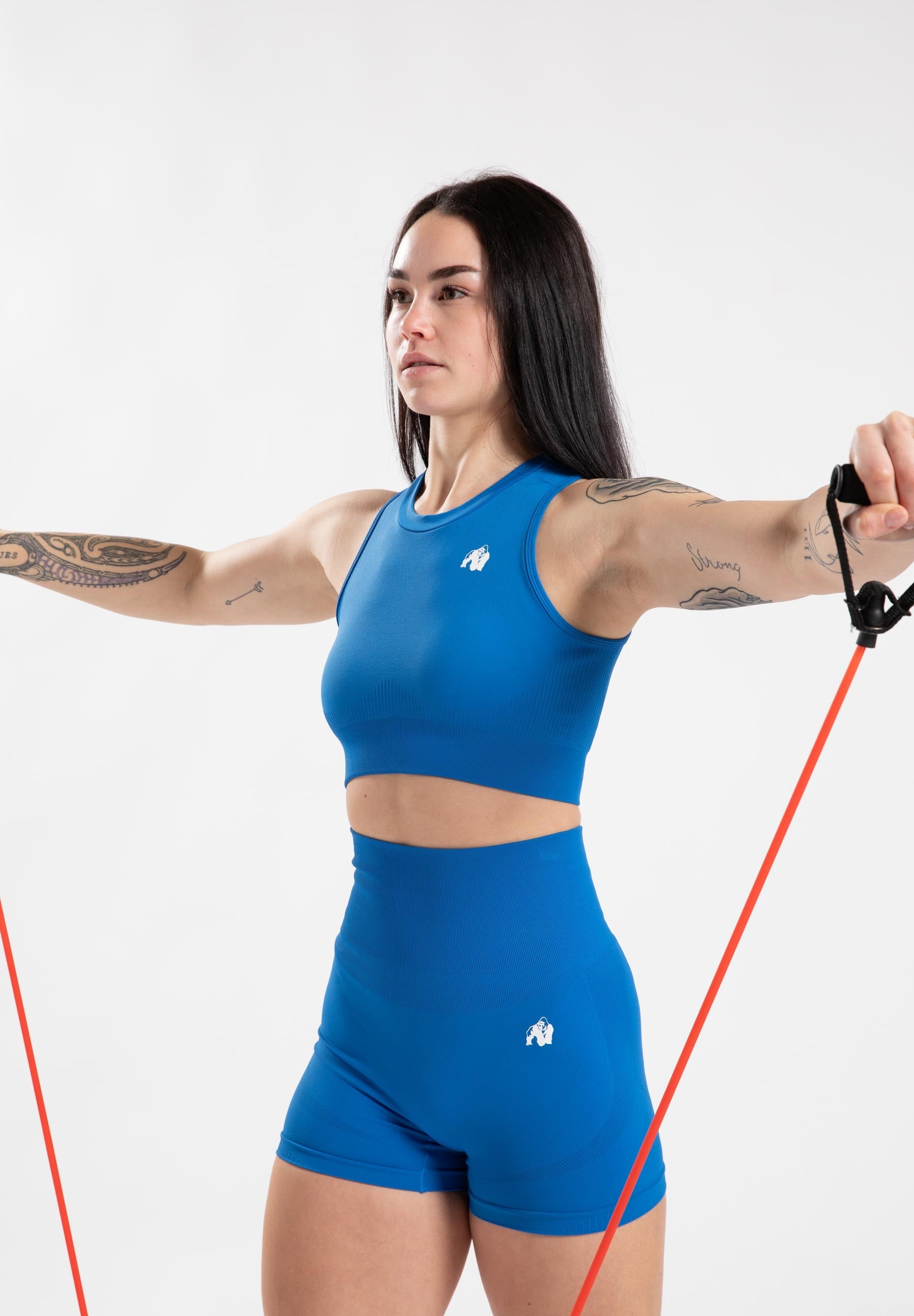 Gorilla Wear Olivia Seamless Crop Top - Bleu