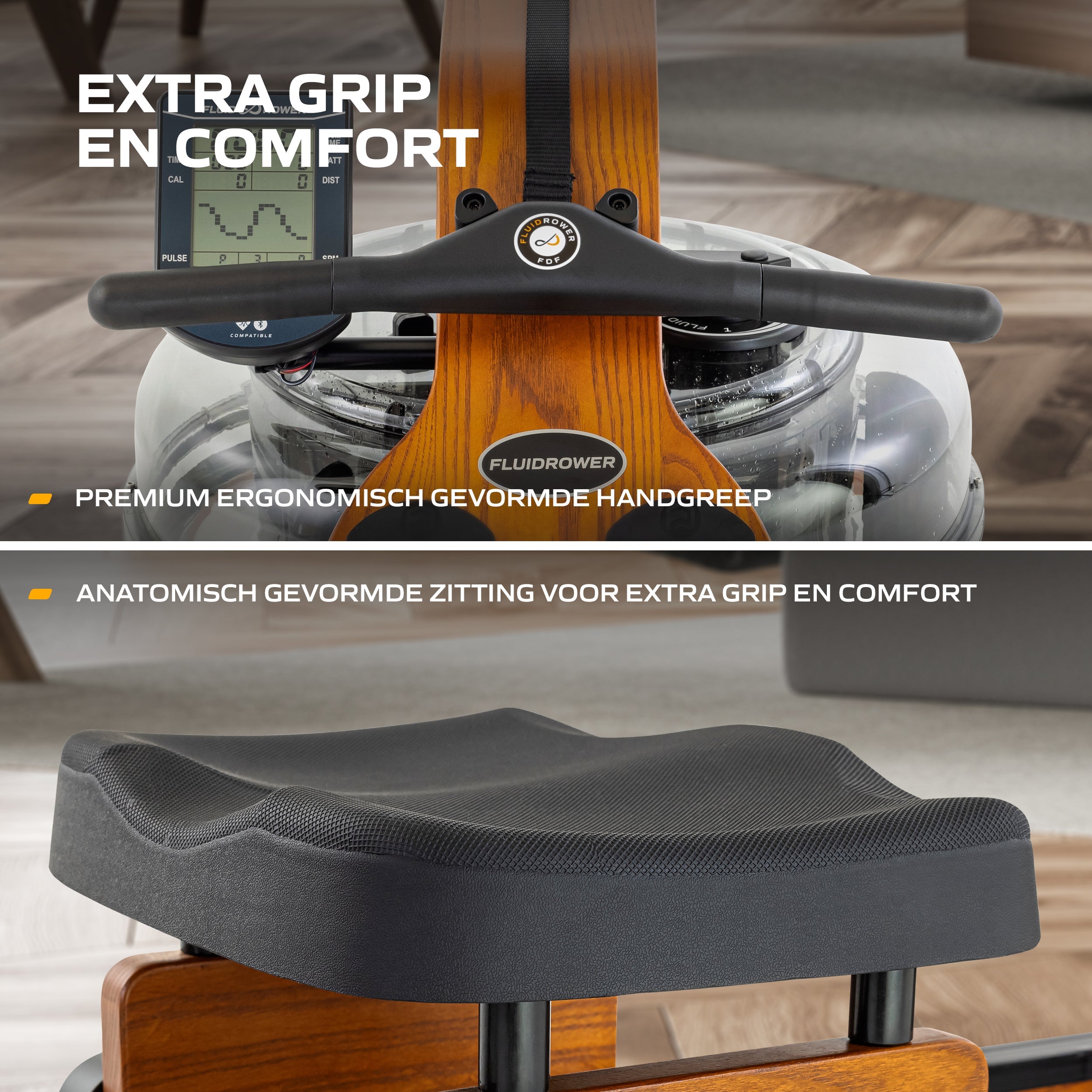 Fluid Rower Viking Pro V Rameur - Chêne Foncé