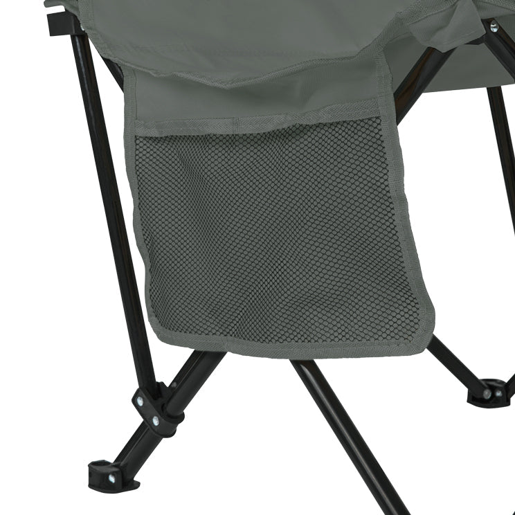 VirtuFit Campingstoel opvouwbaar met voetsteun - Strandstoel - Grijs - Set van 2