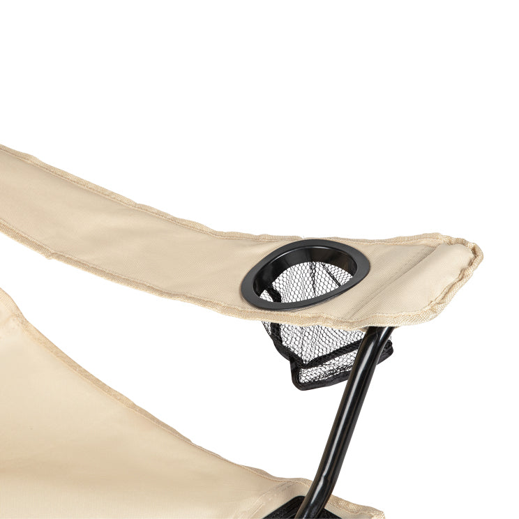 VirtuFit Campingstoel opvouwbaar met voetsteun - Strandstoel - Beige - Set van 2