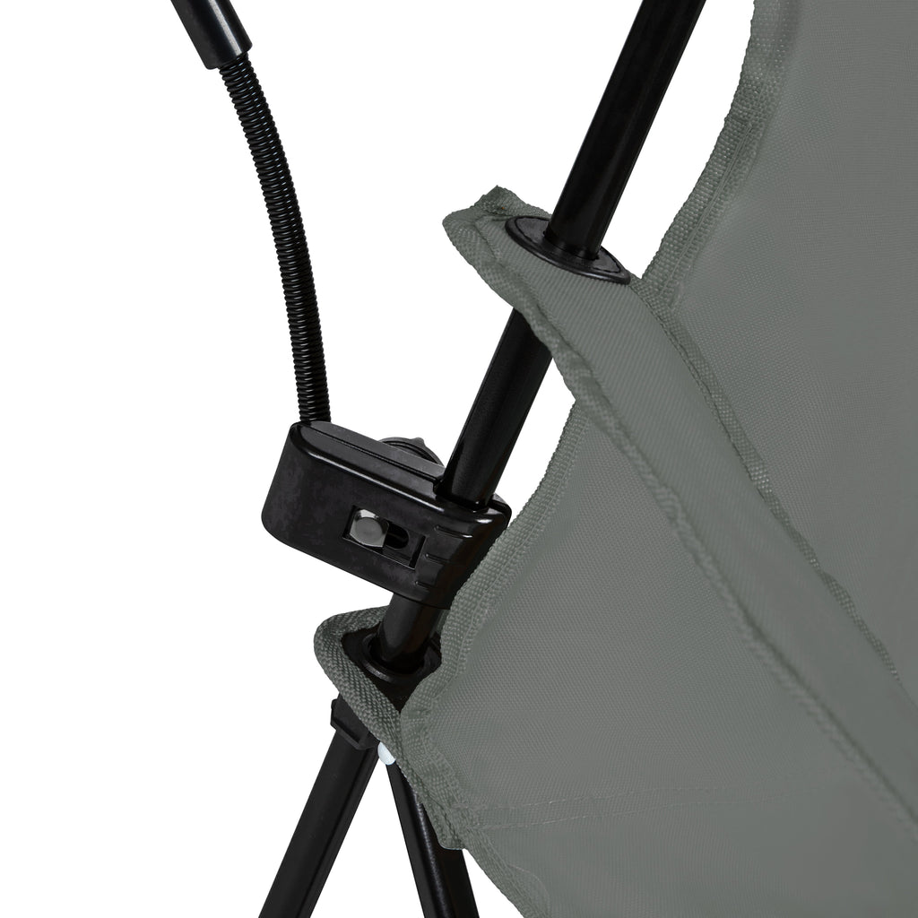 VirtuFit Opvouwbare Camping Stoel - Inclusief Universele Stoelparasol - Grijs