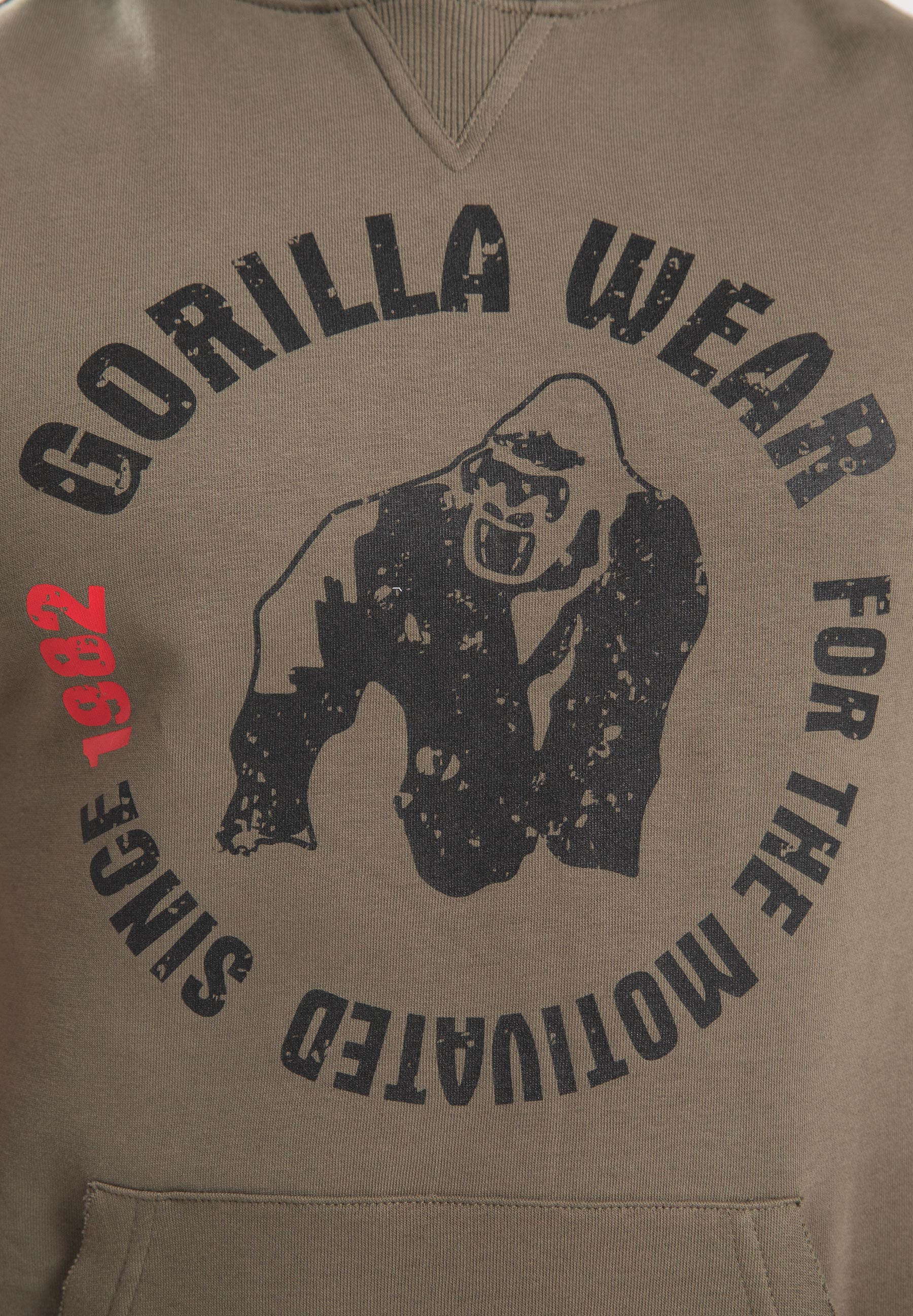 Gorilla Wear Marshall Sweat à Capuche Sans Manche - Verte Armée
