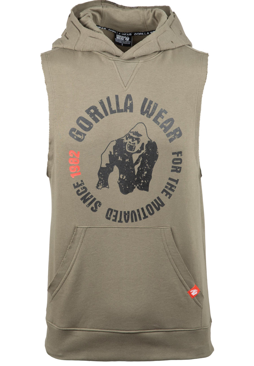 Gorilla Wear Marshall Sweat à Capuche Sans Manche - Verte Armée