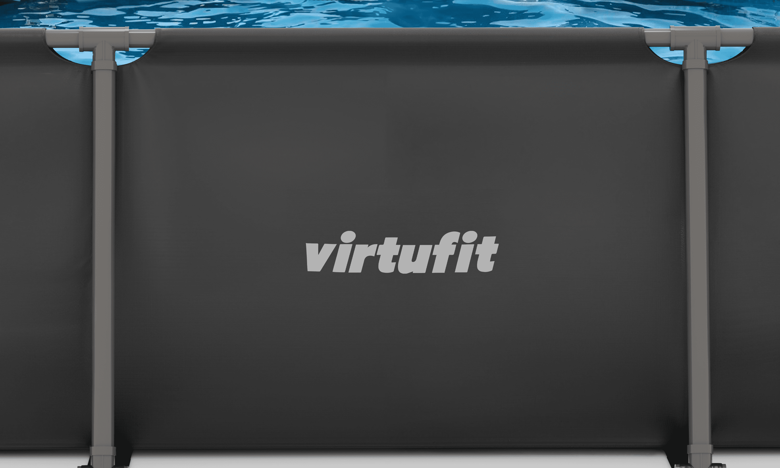 Piscine Rectangulaire VirtuFit - Anthracite - 300 x 210 x 66 cm