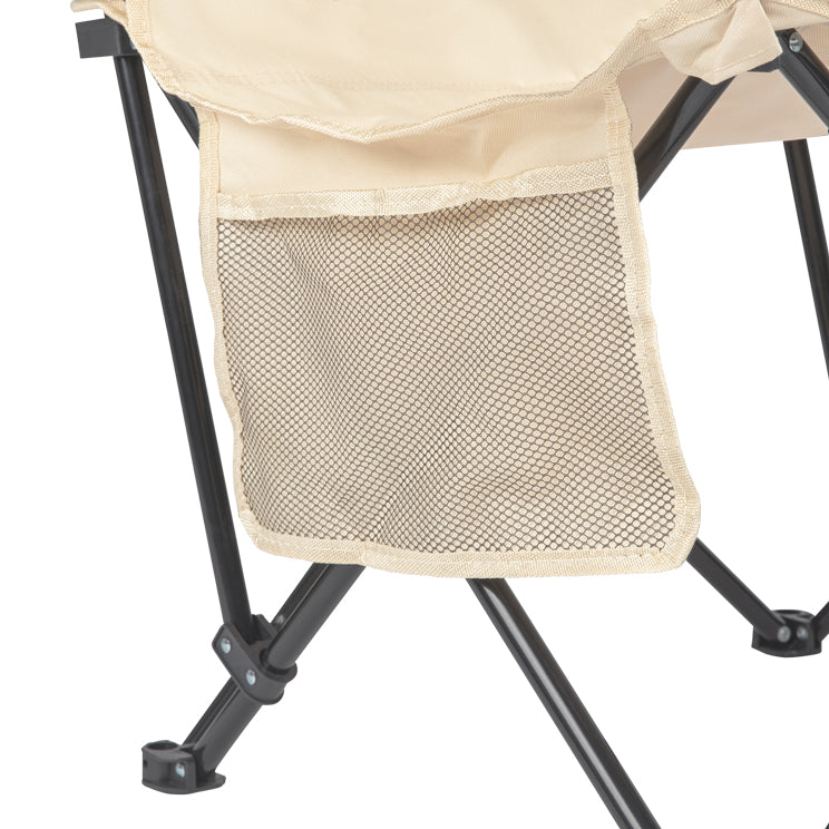 VirtuFit Opvouwbare Camping Stoel met Voetsteun - Strandstoel - Beige - Tweedekans