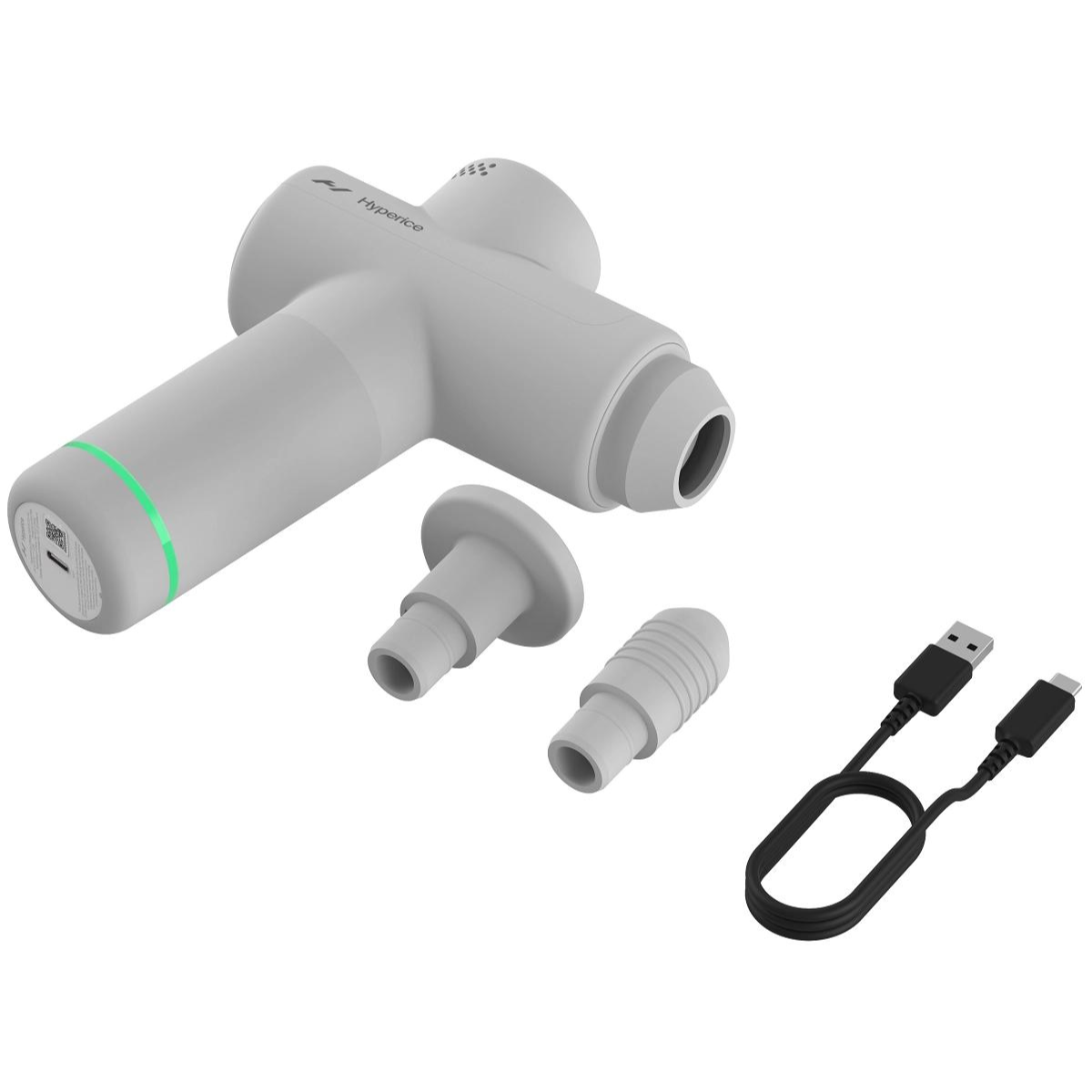 Hyperice Hypervolt GO 2 Pistolet de Massage - 2 Accessoires - Gris Arctique