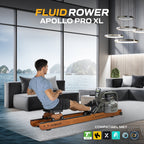 Fluid Rower Apollo Pro XL Rameur - Chêne Foncé