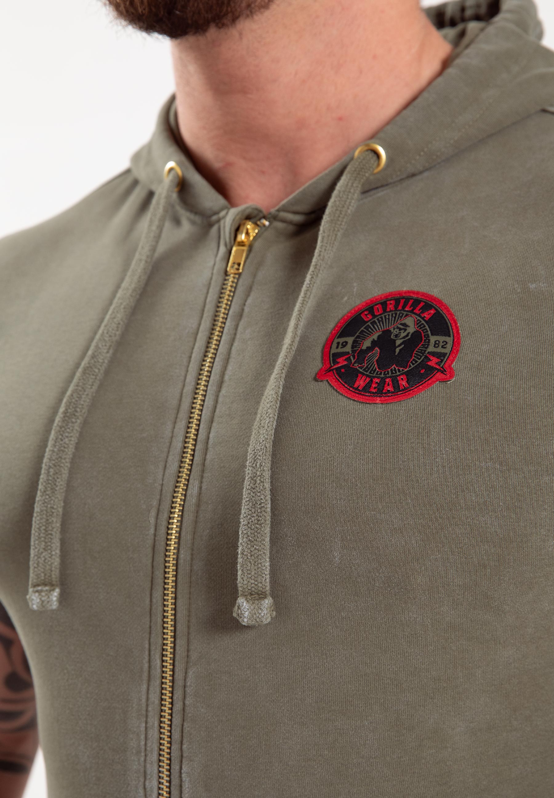 Gorilla Wear Silverdale Sweat à Capuche Sans Manche - Vert Armée