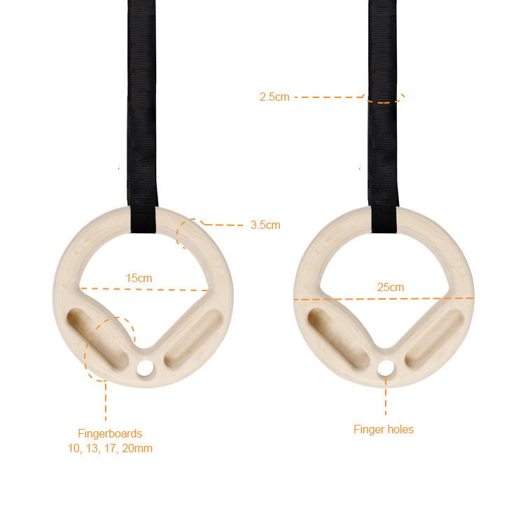Muscle Power Suspension Trainer - Ensemble d'anneaux multigrip - Bois