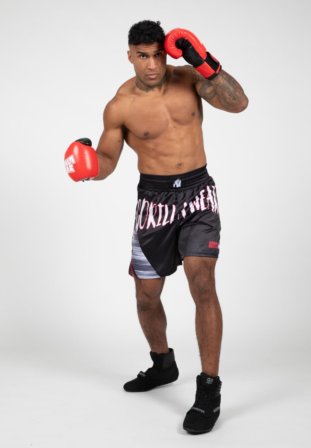 Gorilla Wear Clayton Shorts de Boxe - Noir/Rouge