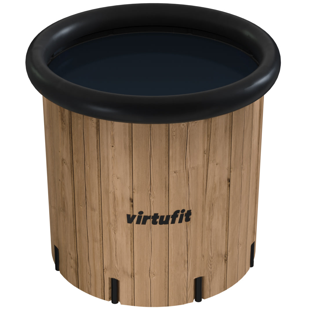VirtuFit Bain de glace XXL - 375 litres - Aspect Bois - accessoires inclus - Deuxième Chance