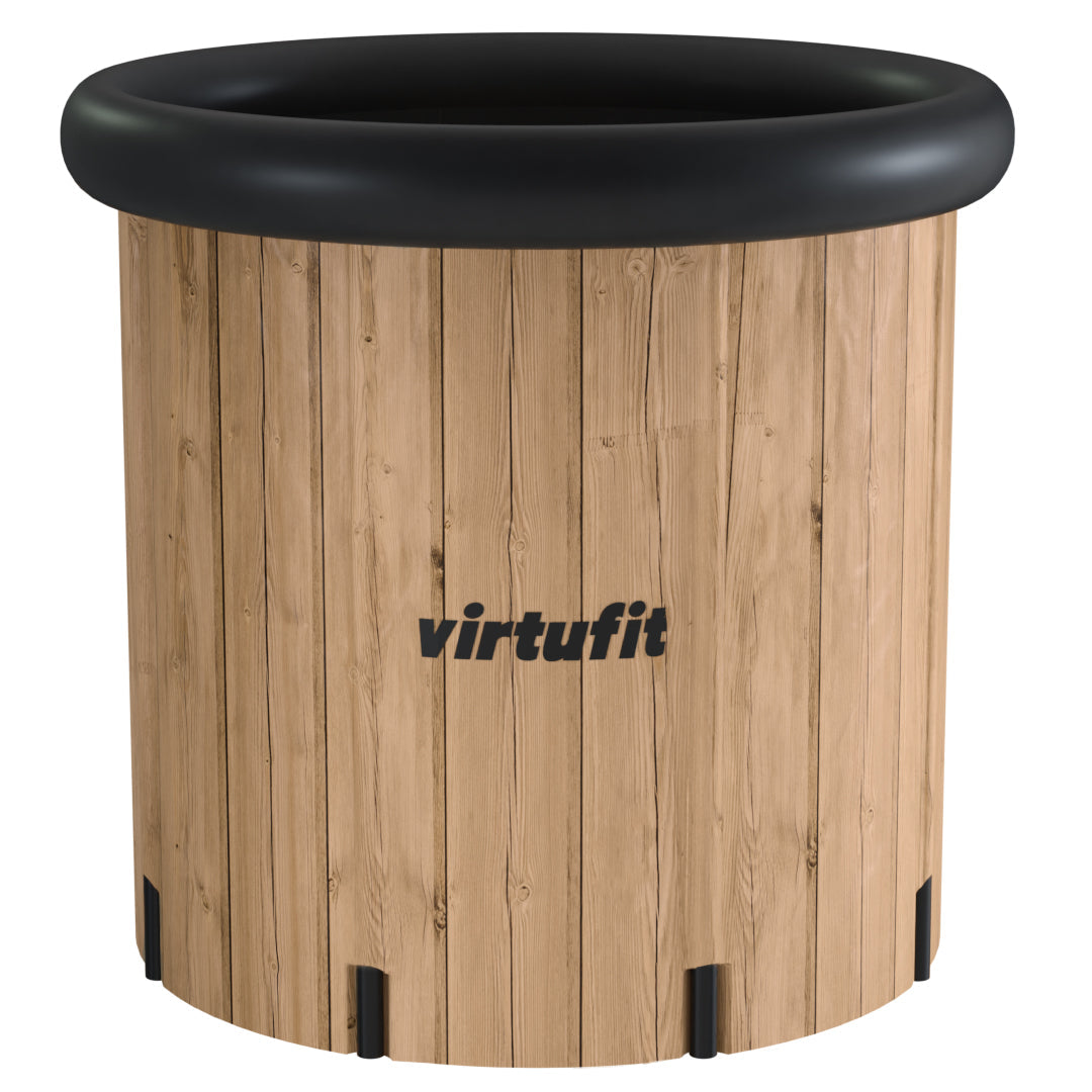 VirtuFit Bain de glace XXL - 375 litres - Aspect Bois - accessoires inclus - Deuxième Chance