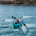 VirtuFit Kayak 335 - Turquoise - Met Kajak zitjes en draagtas
