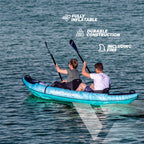 VirtuFit Kayak 335 - Turquoise - Met Kajak zitjes en draagtas