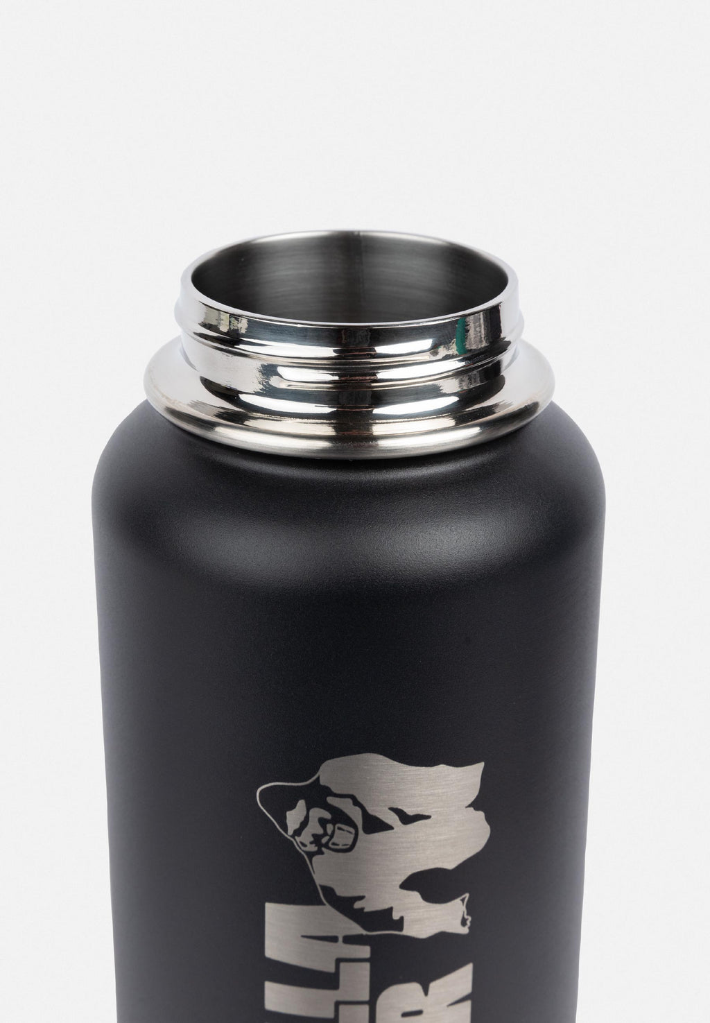 Gorilla Wear Bouteille d'eau isolée en acier inoxydable - Noir - 1000 ml