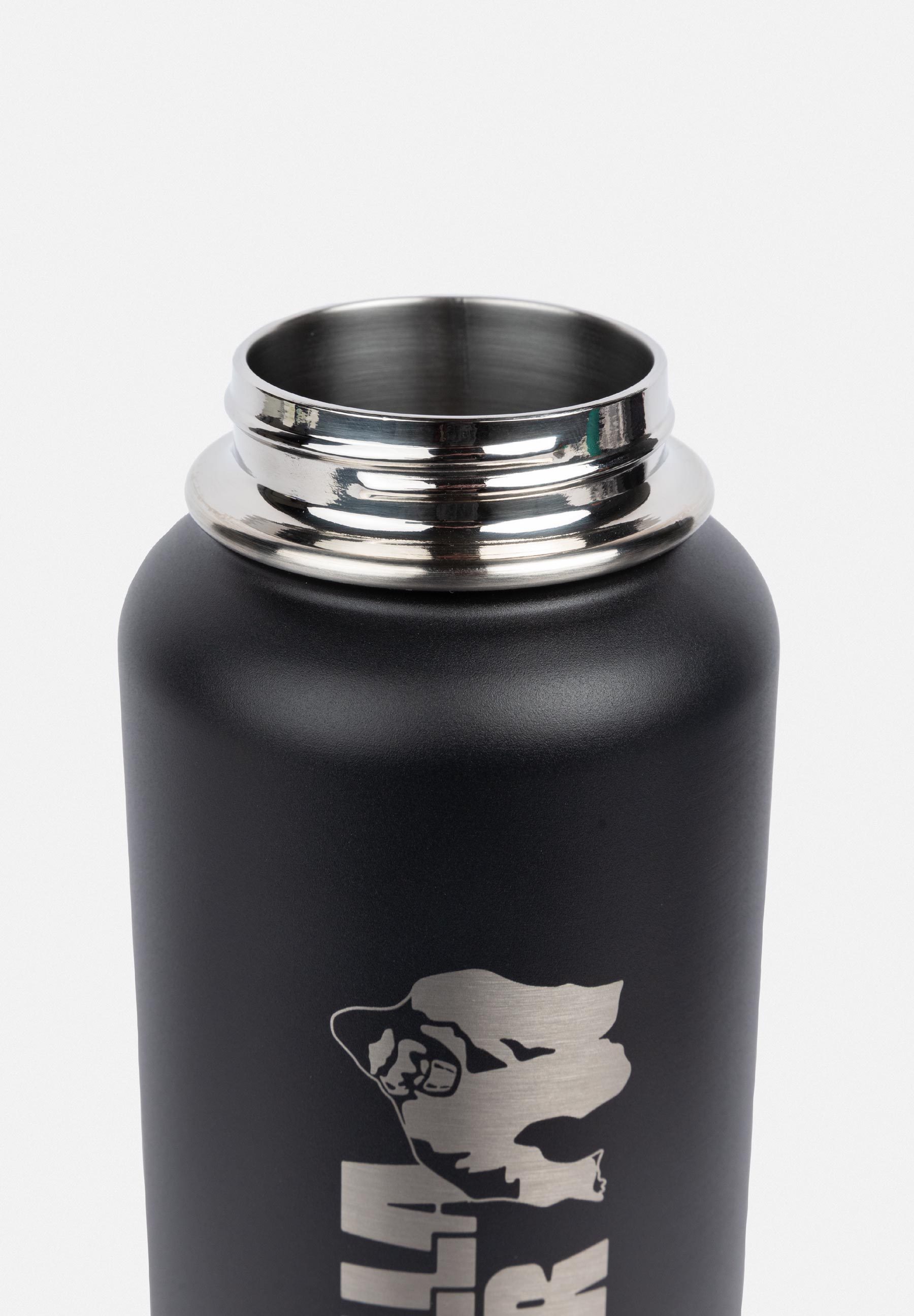 Gorilla Wear Bouteille d'eau isolée en acier inoxydable - Noir - 1000 ml
