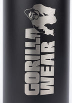 Gorilla Wear Bouteille d'eau isolée en acier inoxydable - Noir - 1000 ml