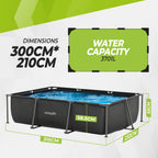 Piscine Rectangulaire VirtuFit - Anthracite - 300 x 210 x 66 cm