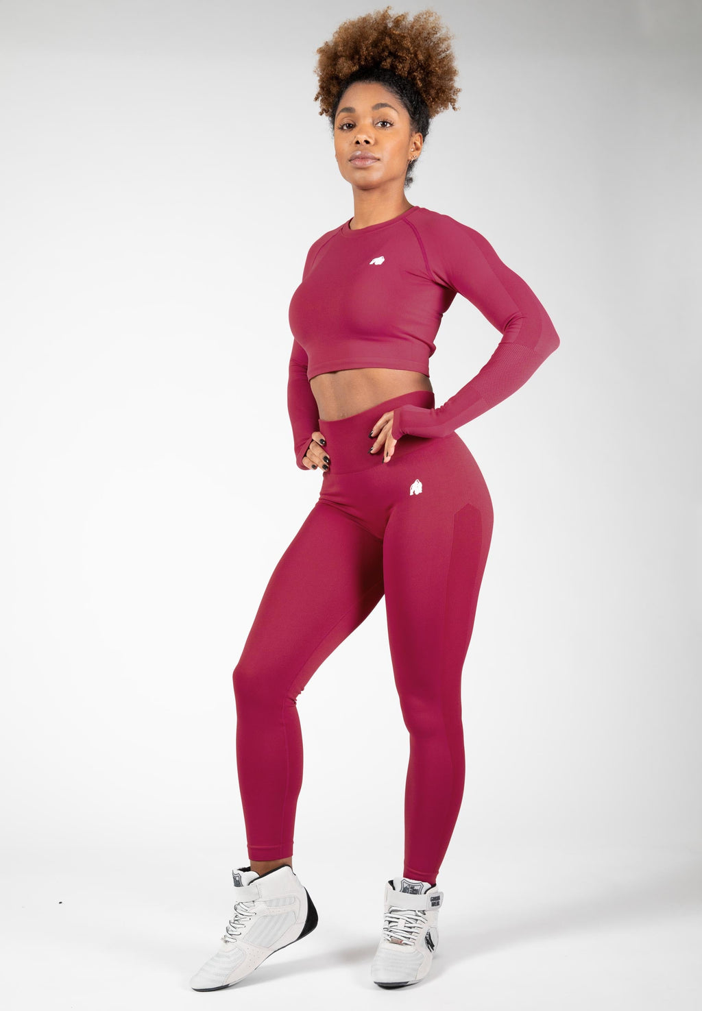 Gorilla Wear Hilton Seamless Cropped Long Sleeve - Fuchsia