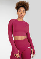 Gorilla Wear Hilton Seamless Cropped Long Sleeve - Fuchsia
