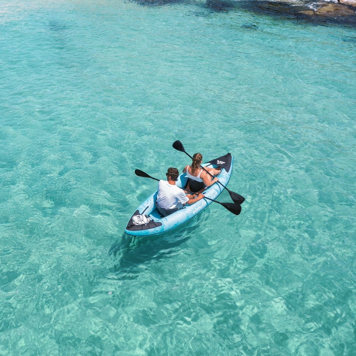 VirtuFit Kayak 335 - Turquoise - Met Kajak zitjes en draagtas - Tweedekans