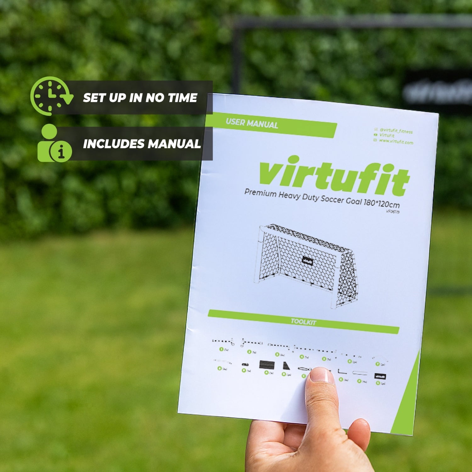 VirtuFit Voetbaldoel Premium - Heavy Duty Voetbal Goal - 180 x 120 x 60 - Tweedekans
