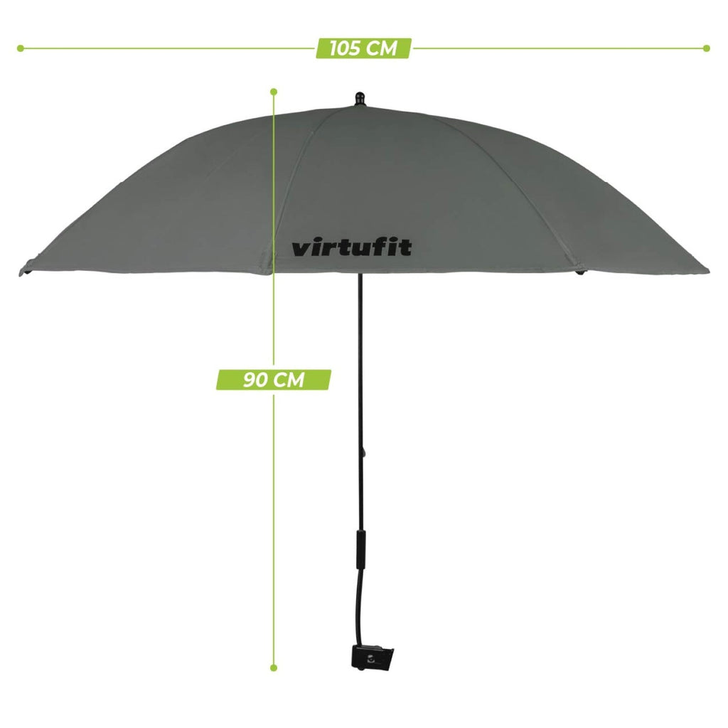 VirtuFit Opvouwbare Camping Stoel - Inclusief Universele Stoelparasol - Grijs