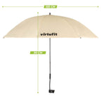 VirtuFit Opvouwbare Camping Stoel - Inclusief Universele Stoelparasol - Beige