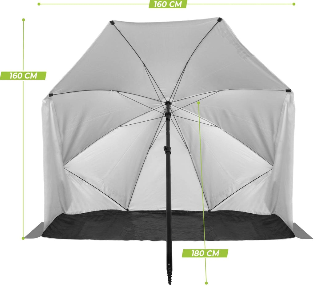 VirtuFit Parasol de plage - Windbreak - 180 cm - Gris - Tweedekans