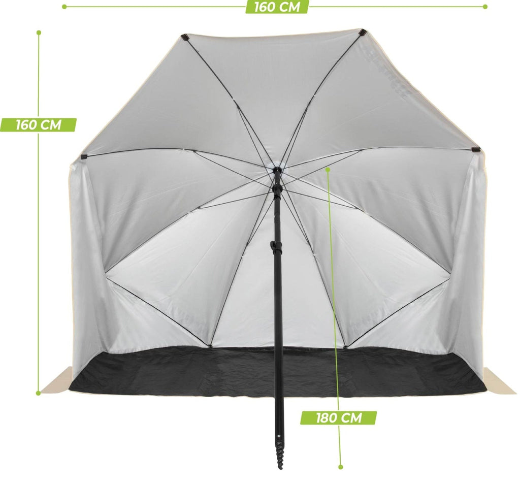 VirtuFit Parasol de plage - Windbreak - 180 cm - Beige