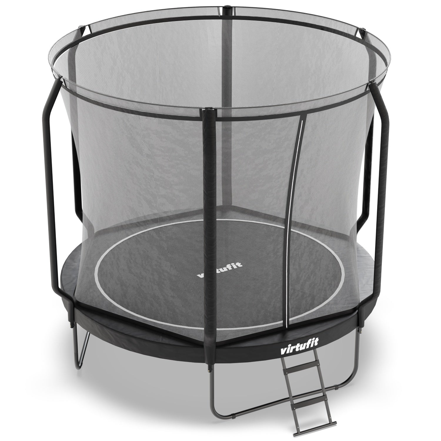 Trampoline VirtuFit Premium avec filet de sécurité - Noir - 251 cm - Tweedekans