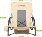 VirtuFit Chaise de plage pliable - Beige