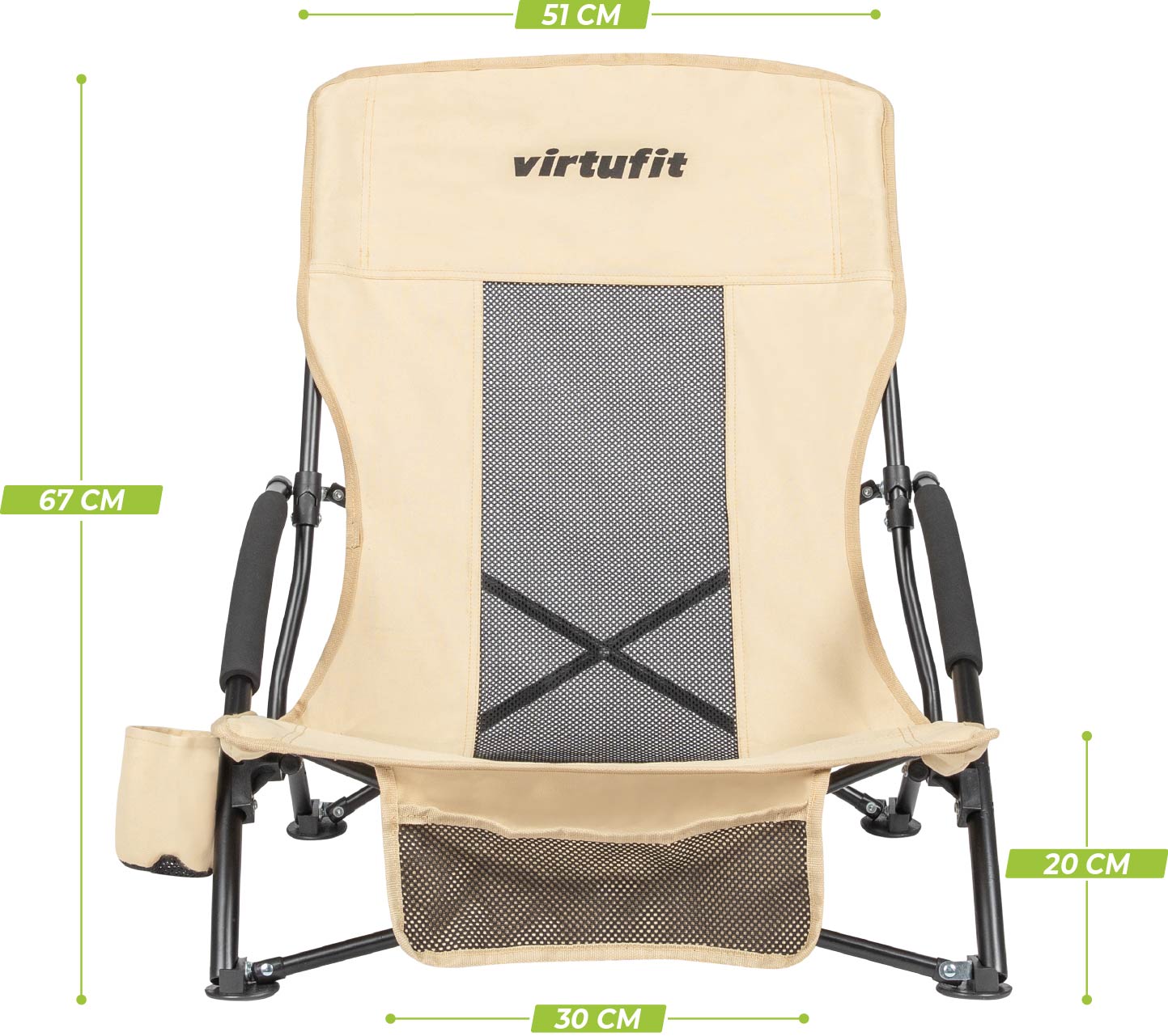 VirtuFit Chaise de plage pliable - Beige