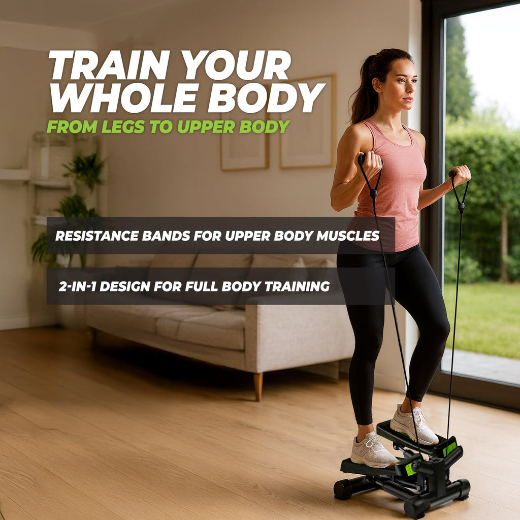 VirtuFit ST10 2-in-1 Side Stepper - avec ordinateur et câbles de résistance