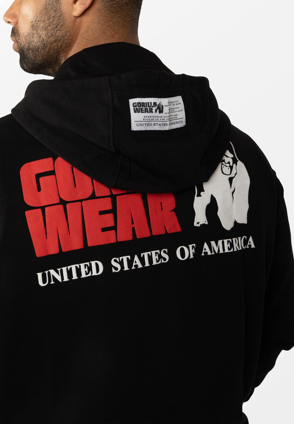 Gorilla Wear Classic Oversized Sweat à capuche zippé - Noir