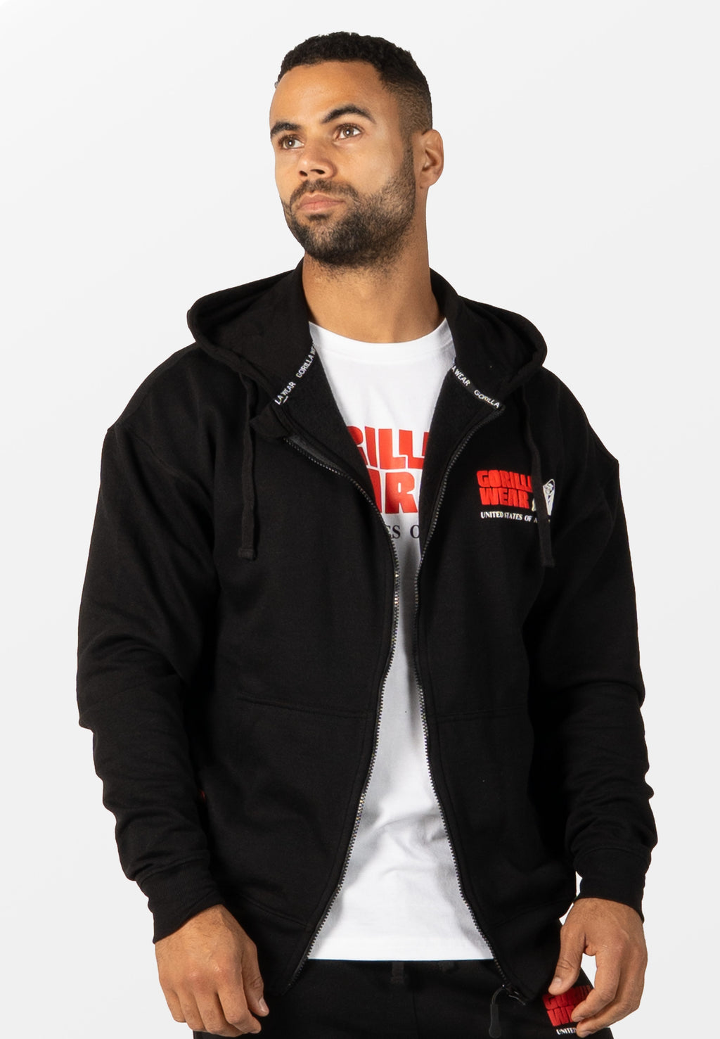 Gorilla Wear Classic Oversized Sweat à capuche zippé - Noir