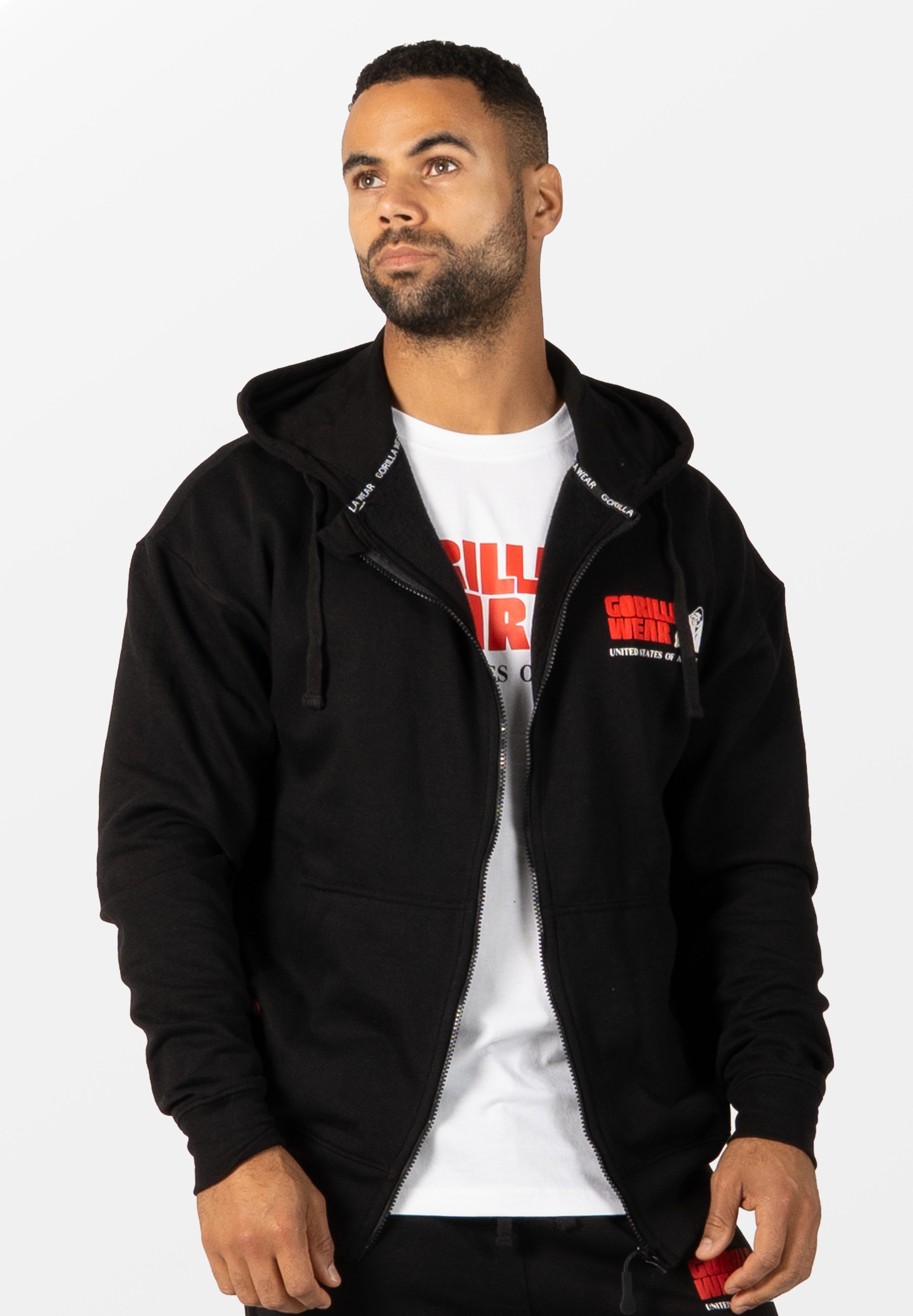 Gorilla Wear Classic Oversized Sweat à capuche zippé - Noir