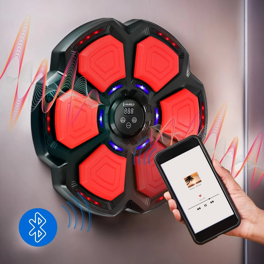 HMS Cible de Boxe Électronique Bluetooth - Avec Musique & Gants
