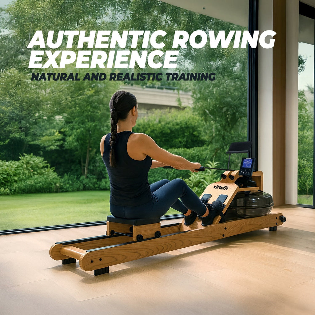 VirtuFit Rameur Elite Water Resistance - Bois/chêne