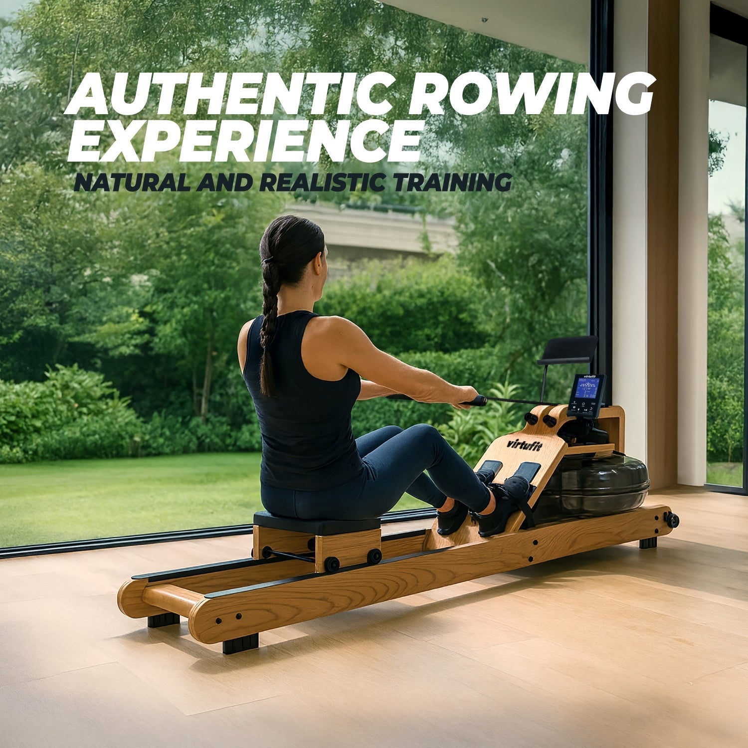 VirtuFit Rameur Elite Water Resistance - Bois/chêne